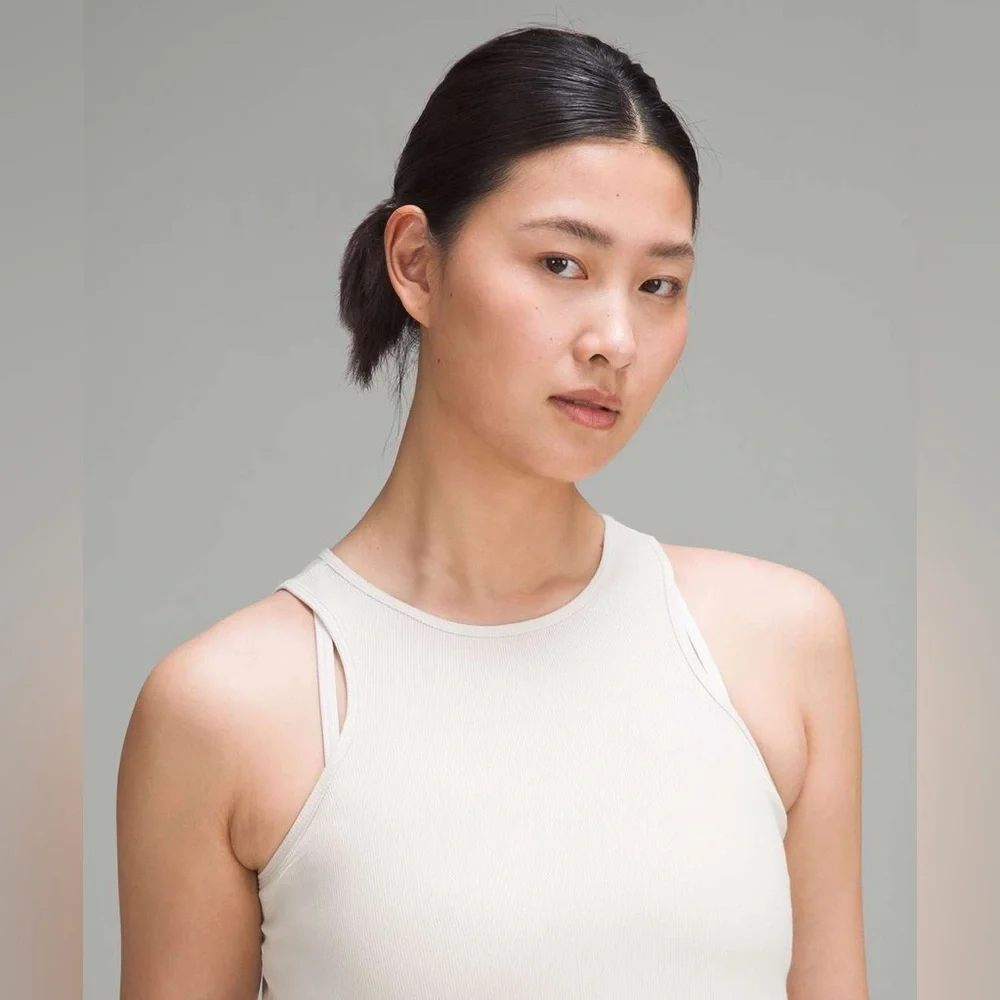 Lululemon Modal Silk Twist-Back Yoga Tank Top Bone